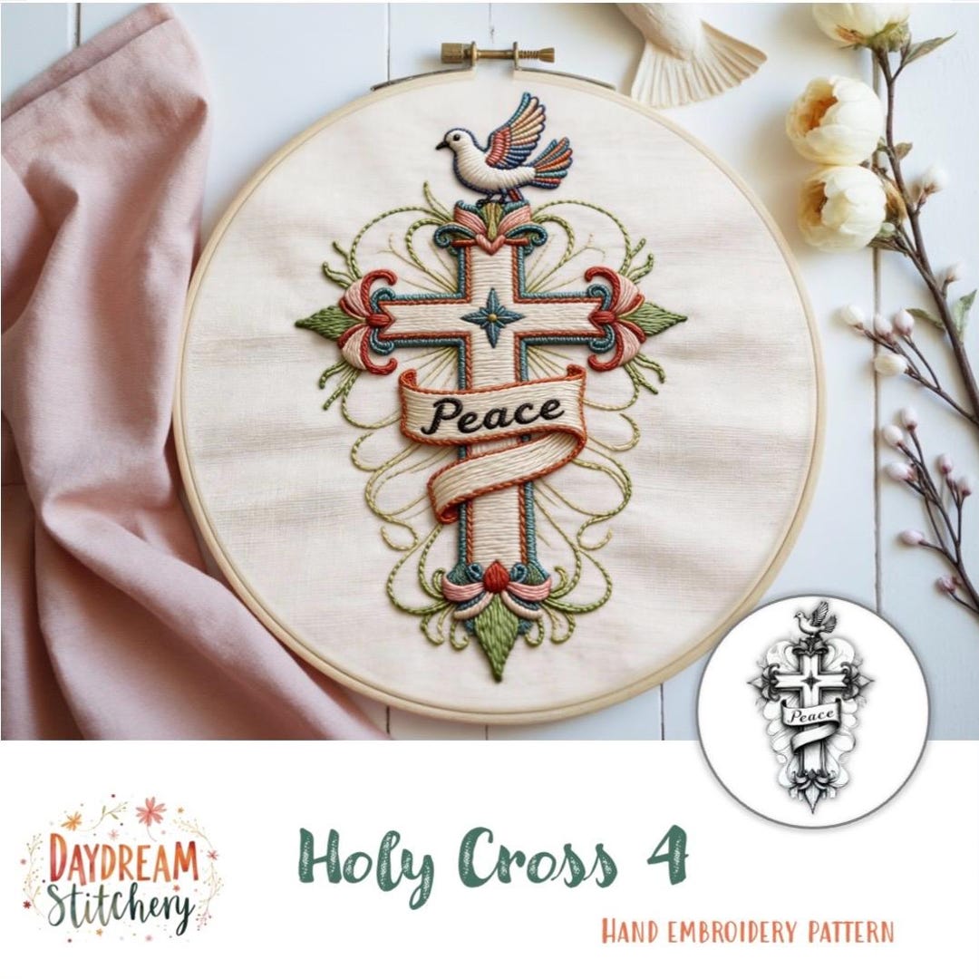 Holy Pattern Link Ink PDF Pattern Hand Embroidery Design: Holy Cross 4 (christ Jesus Saviour ...