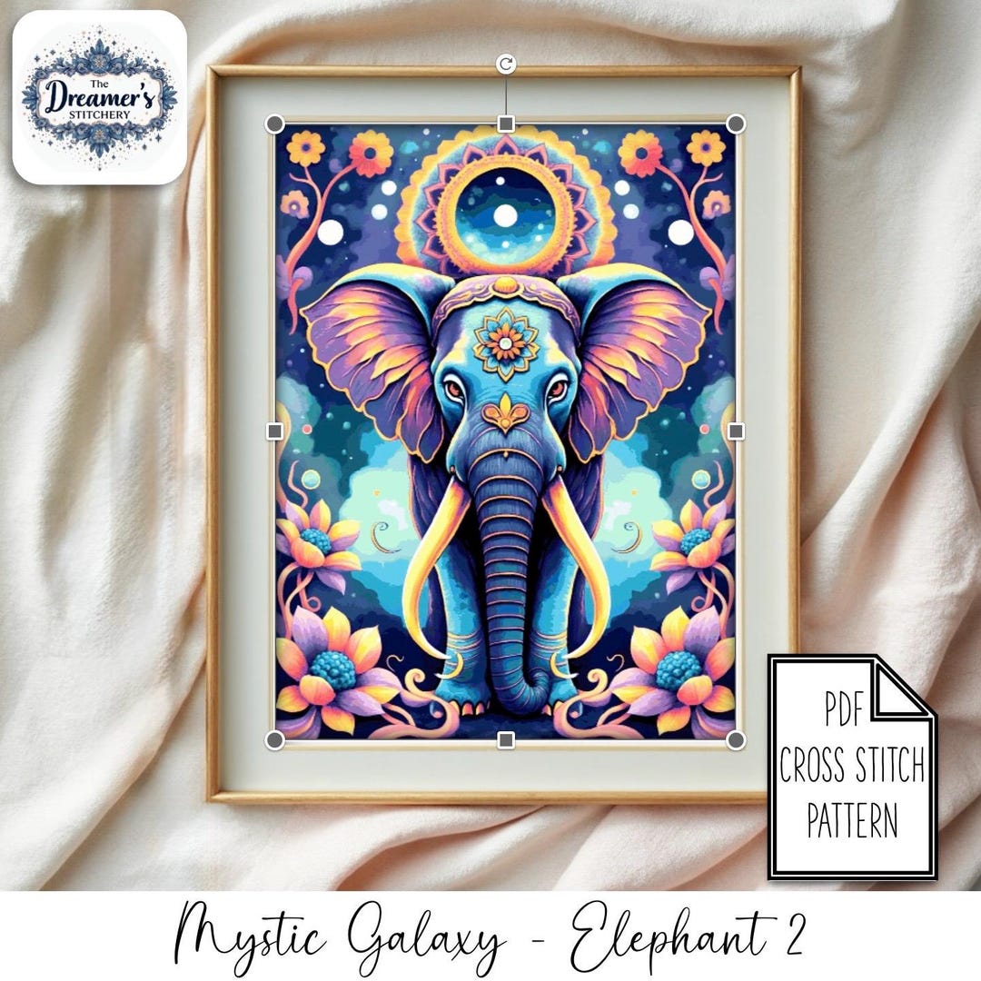PDF Cross Stitch Pattern: Mystic Galaxy Elephant 2 (file Download Chart ...