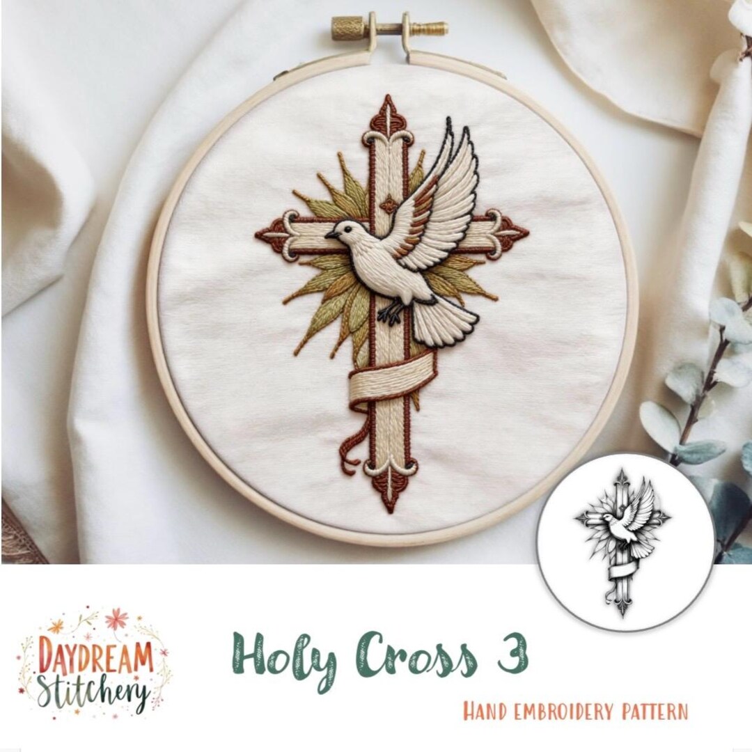 Holy Pattern Link Ink PDF Pattern Hand Embroidery Design: Holy Cross 3 (christ Jesus Saviour ...