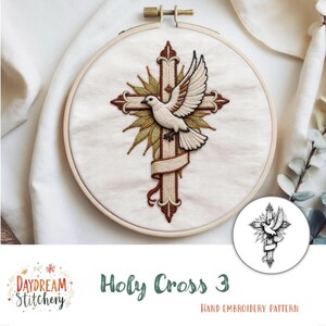 PDF Pattern hand embroidery design: Holy Cross 3 (Christ Jesus Saviour God Spirit Holy Trinity Calvary Easter Crucifix resurrection Download