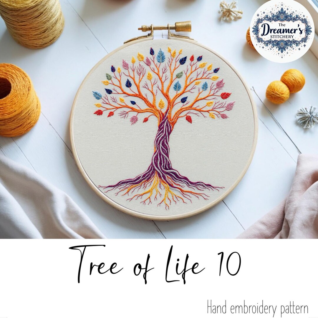 Printable Hand Embroidery Pattern: Tree of Life 10 PDF Art Design ...