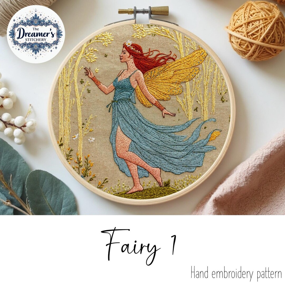 Printable Hand Embroidery Pattern: Fairy 1 (pdf File Download Magic ...