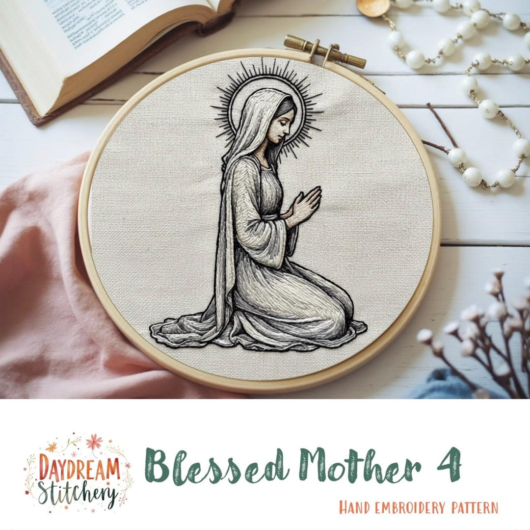 PDF Pattern Hand Embroidery Design: Blessed Mother 4 (sacred Heart ...