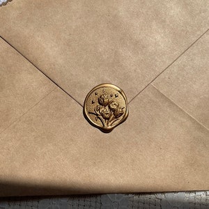 Selos de cera autoadesivos / Selo de cera de tulipas 3D / Selo de cera de tulipa / Selos de convite de casamento / Selo de cera pronto para usar / Scrapbooking / Presentes