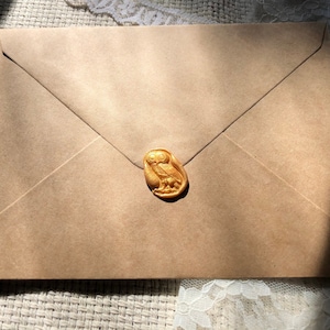 Selos de cera autoadesivos de coruja / Selo de cera de coruja / Selos de convite de casamento / Selo de cera descascado e colado / Amigos de caneta de outono / Diário de outono / Adesivo de coruja