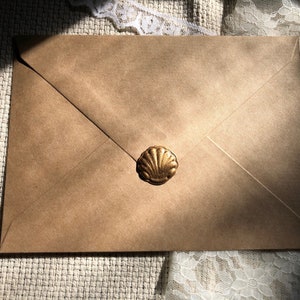 Selos de cera autoadesivos tipo concha / Selo de cera / Selos de convite de casamento / Selo de cera removível e adesivo / Convites de casamento com tema de praia / Conchas