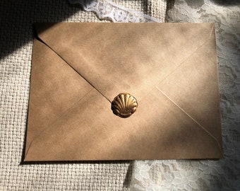 Selbstklebende Muschel-Wachssiegel / Muschel-Siegel / Hochzeitseinladungs-Siegel / Schälen und Aufkleben-Wachs-Siegel / Hochzeitseinladungen / Muschel