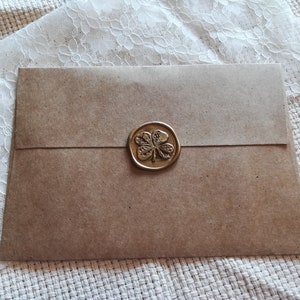 Clover Self Adhesive Wax Seal / Floral Wax Seal / Wedding Invitation Seals / Peel and Stick Wax Seal/ Wax Seals / Scrapbooking