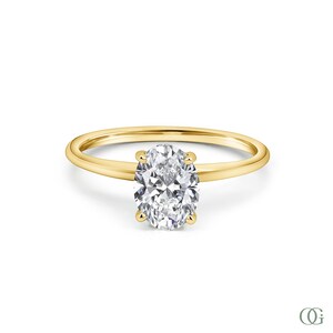 Dainty Petite Oval Diamond Engagement Ring (1.10 CTW)