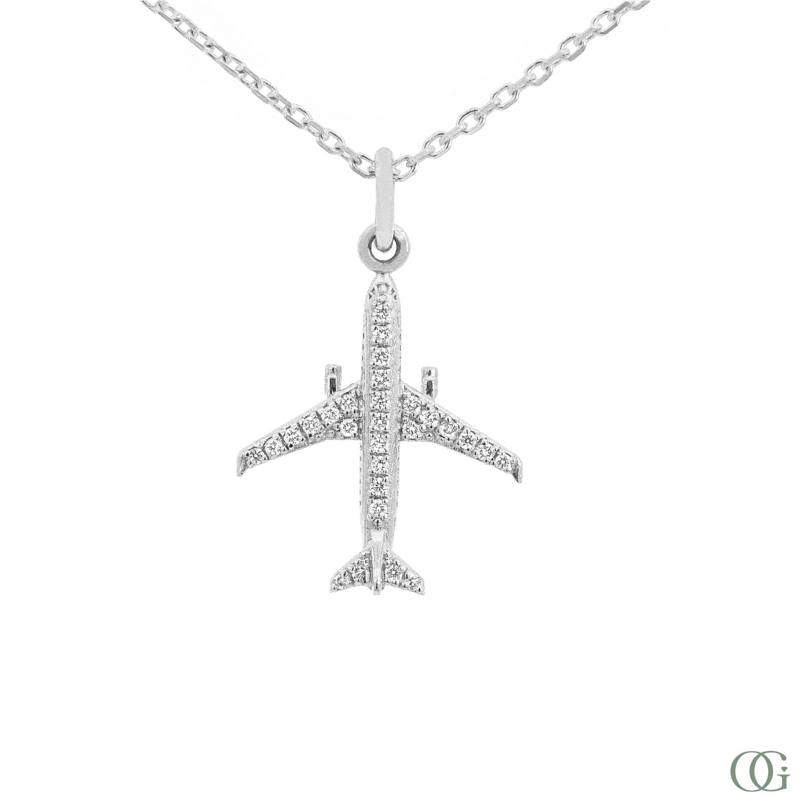 14K Gold Diamond Airplane Pendant: Contemporary Travel Charm - Etsy