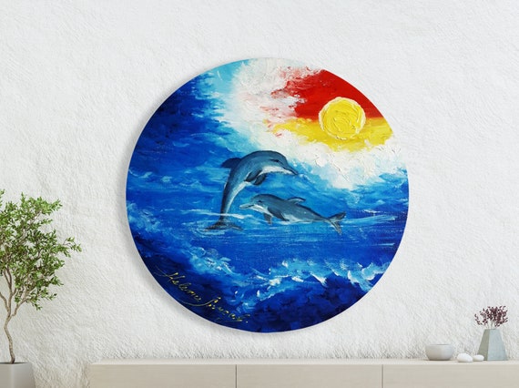 Dolphins Oil Paintings /Delfini Jadrana / Original Oil Etsy Dolphins Oil Paintings /Delfini Jadrana / Original Oil Etsy