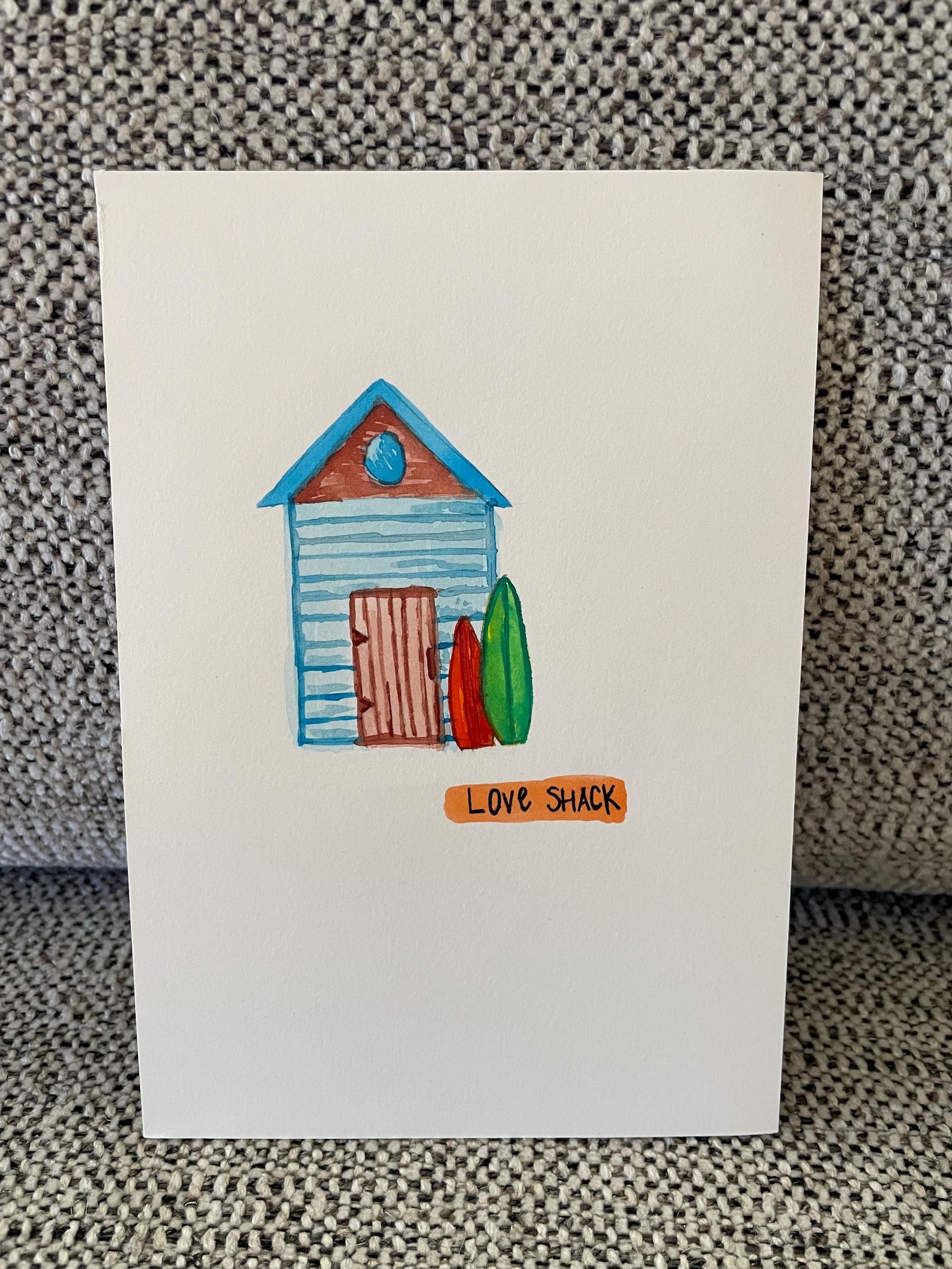 Love Shack Beach Hut Gouache