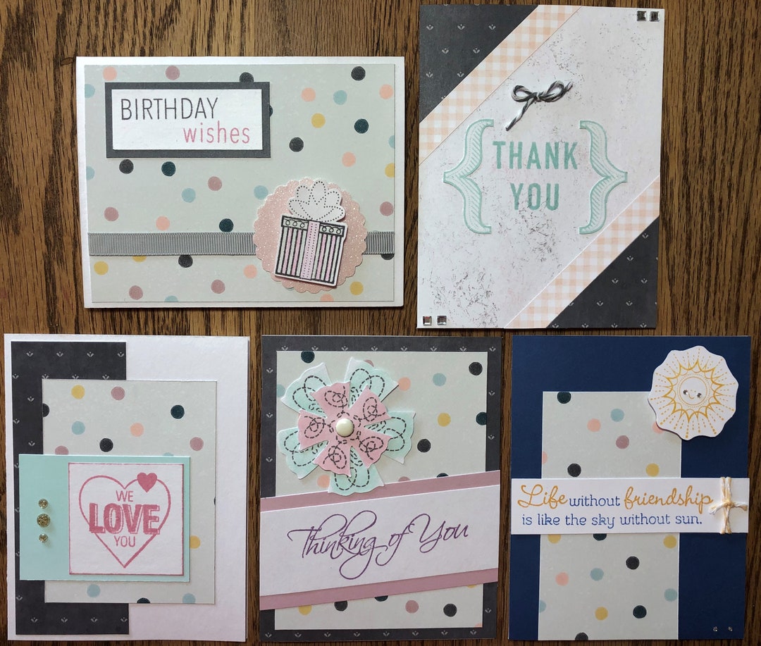 All Occasion Handmade Cards Set of 5 - Etsy