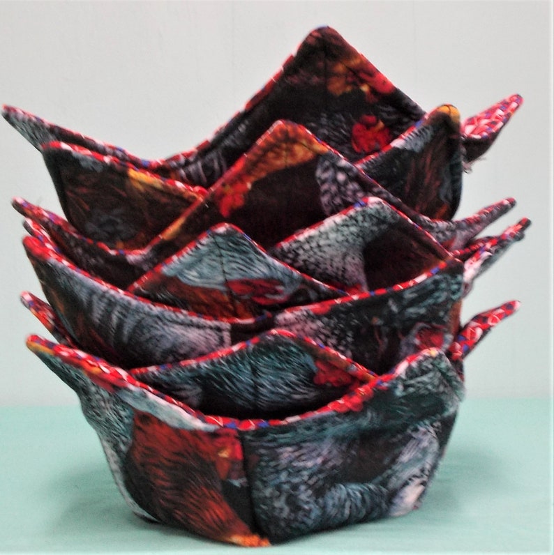 SOUP Bowl Cozies CHICKENS ROOSTERS Thermal Bowl Protector Ice Etsy