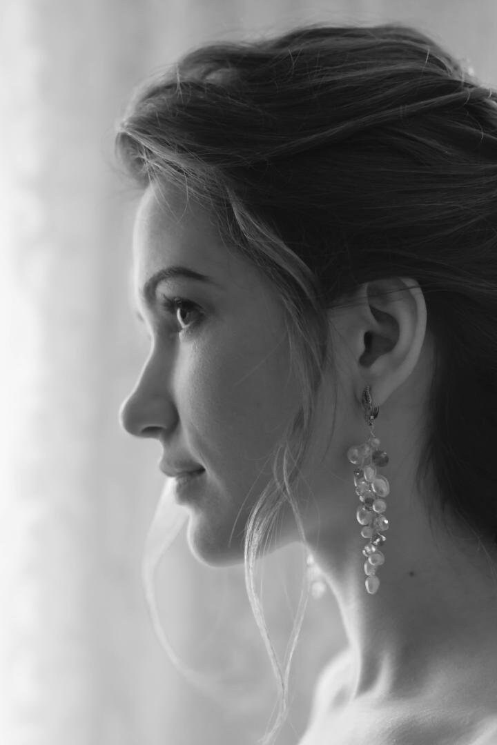 Bridal earrings Drop earrings Lavender wedding hair piece Etsy