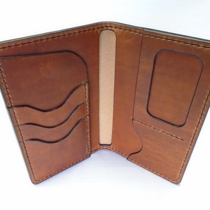Hecho a mano Horween Pull Up Full Grain Leather Long Wallet