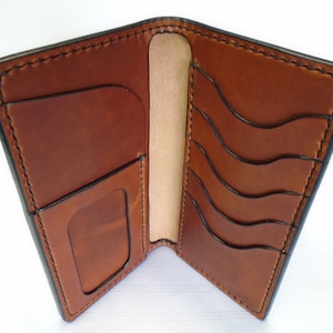 Hecho a mano Horween Pull Up Full Grain Leather Long Wallet
