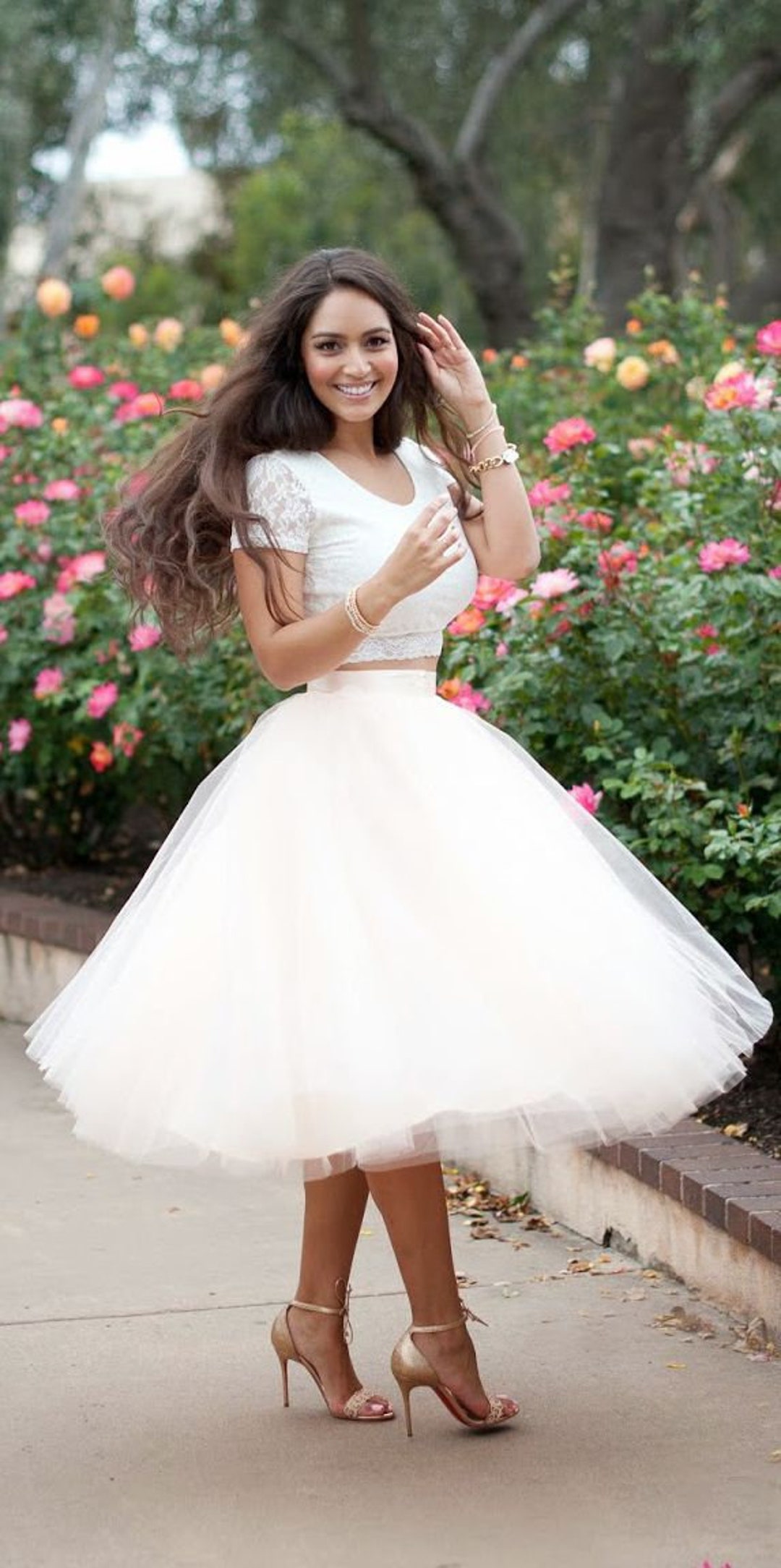 High Waisted Full Tulle Skirt for Bride With Elastic Belt Etsy