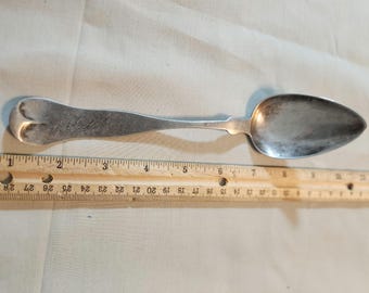 Antique Coin Silver Tablespoon: Pre Civil War Monogrammed Spoon