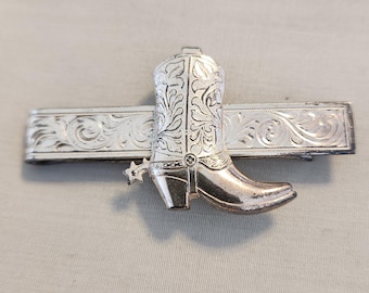 vintage hickok sterling silver cowboy boot money clip 16 grams 2 and a quarter inches