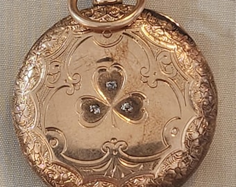 antique 14k gold diamonds hunters case pocket watch needs work or for parts solid gold