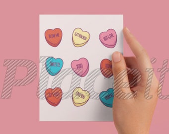 Naughty (but nice) valentines day postcard (Last min Valentine's gift) | Printable | 4 cute designs | Funny Valentine's day postcard