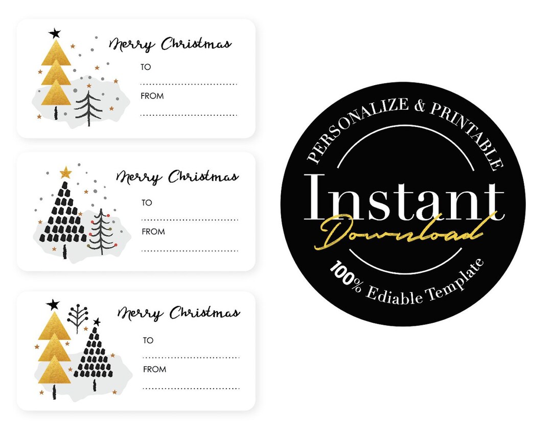 Printable Christmas Gift Labels | INSTANT DOWNLOAD | - Etsy