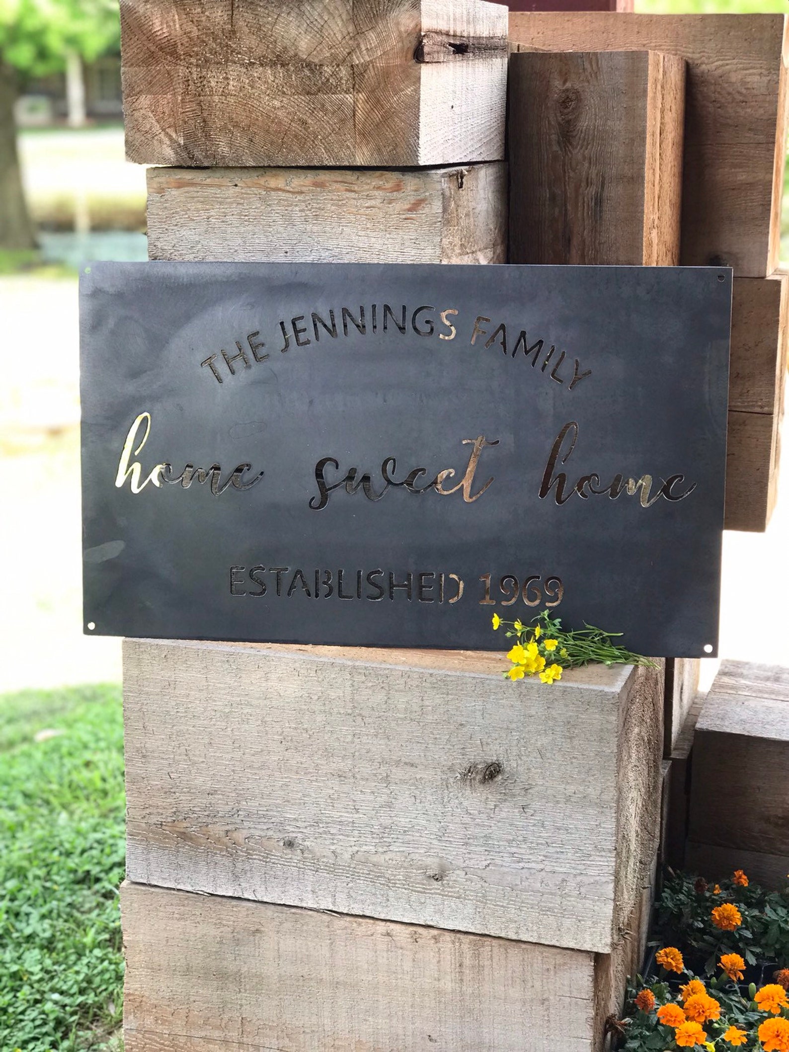 Custom Metal Home Sweet Home Sign Etsy