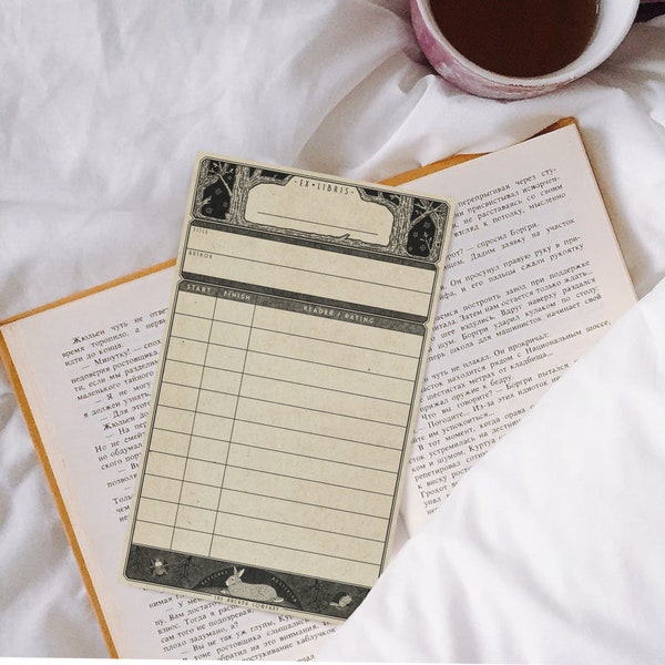 Forest Printable Checkout Card | Ex Libris | Reading Tracker | Personal Library Pocket Card | Book Borrowing Tracker | Library Card Bookmark