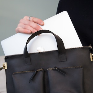 Coach 17 inch laptop bag best sale