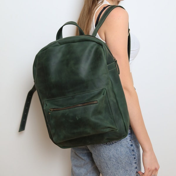 Handmade Leather Rucksack Custom Backpack, Personalized Travel Bag, Women's Present, Secret Santa Gifts, Christmas Gift Ideas