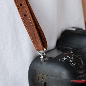 Personalized Leather Neck Camera Strap, Custom Photographer Gift, Adjustable Strap, Travel Gift, Camera Accessories image 8