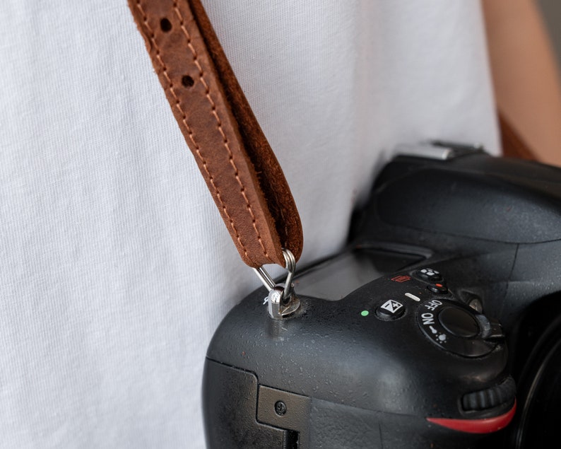 Personalized Leather Neck Camera Strap, Custom Photographer Gift, Adjustable Strap, Travel Gift, Camera Accessories image 8