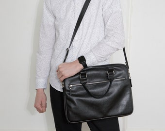 Leather Messenger Bag, Messenger work bag, Men Satchel Bag, Leather laptop sleeve, Messenger work bag, Computer bag, Student Laptop Bag