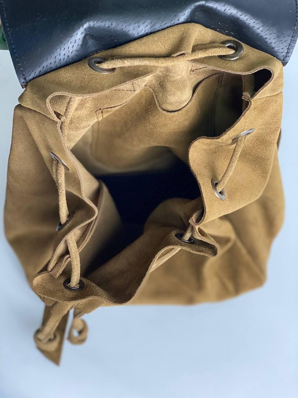 Suede Backpack for Women, Leather Laptop Backpack, Light  display picture 1
