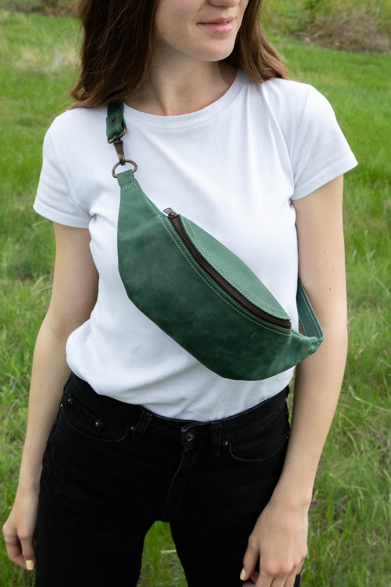 Genuine Leather Fanny Pack, Waist Bag, Belt Hip Bag Leather, Travel Pouch, Hip Bag, Retro Style, Mom Gift, Mothers Day Gift image 1