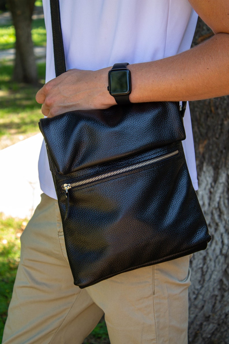 Leather Messenger Bag for Men Leather Crossbody Bag Small Etsy