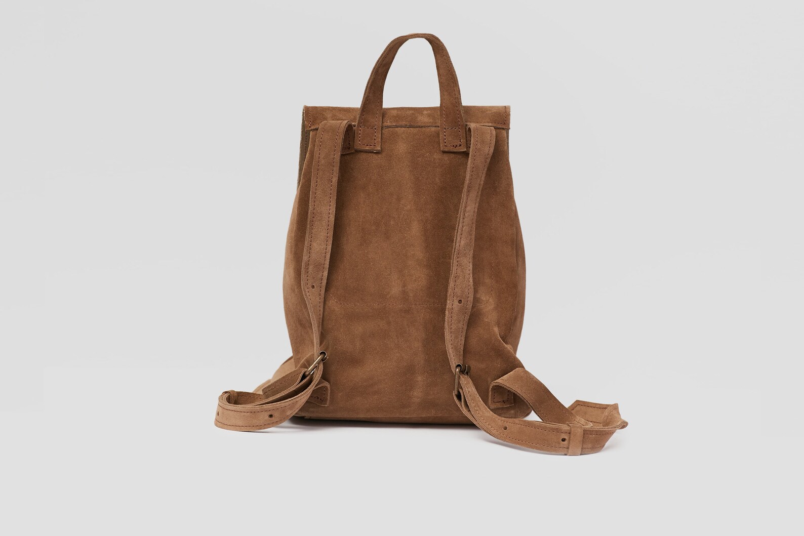 Brown Suede Backpack Leather Backpack Women Cute Backpack Etsy