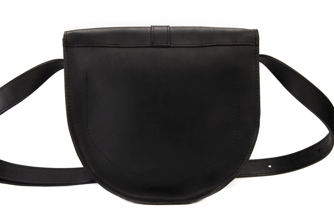 Leather Saddle Bag Purse Black Leather Satchel Crossbody Etsy
