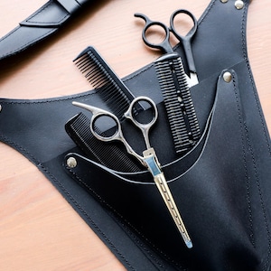 Leather Tool Holster for Hairdressers and Barbers, Scissor Holder Belt, Barber Organizer Pouch, Tool Bag Gift for Gardeners, Florists
