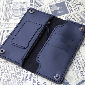 Cartera de cuero larga personalizada, cartera plegable personalizada, cartera de cuero larga grabada personalizada, regalo del Día del Padre, regalo para él