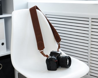 Personalized Leather Camera Strap, Custom Photographer Gift, Adjustable Neck Strap, Perfect Gift for Photographer