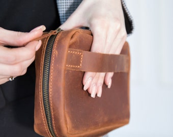 Cadeaux personnalisés pour sac technique pour homme, Organiseur de câbles en cuir personnalisé, Gestion du cordon pour homme, Porte-câbles, Organiseur de voyage, cadeaux pour père