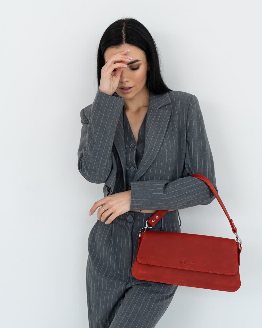 Mother Bag With Small Shoulder Bag And 1 Hand Purse Red