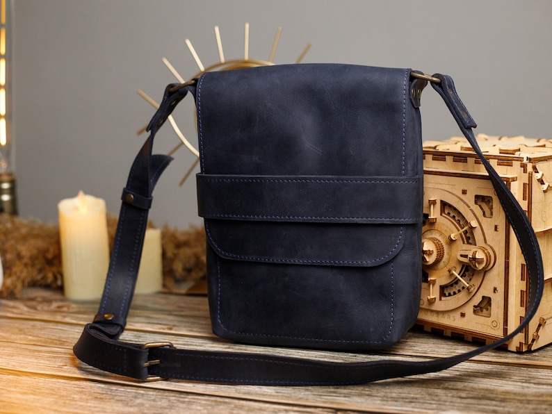 Leather Mens Bag Sling Bag Small Leather Bag Man Shoulder Etsy