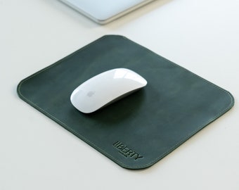 Personalized Leather Mousepad, Computer Mat, Desk Accessory, Girlfriend Gift, Custom Mouse Pad