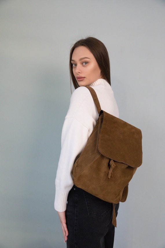 Small suede backpack sale