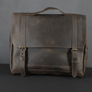 Leather messenger bag for men, Handmade leather briefcase, Leather laptop bag men, Personalized messenger bag, Leather satchel for men image 9