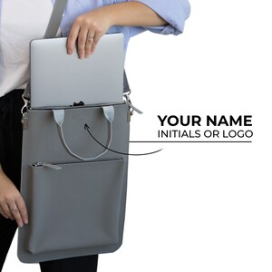 Women's Leather Satchel Laptop Bag, Leather messenger bag, Personalized Work Bag, Shoulder Bag, Gifts for Wife, Gifts for Her image 5