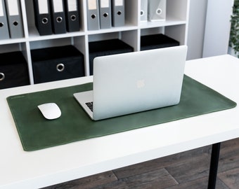 Custom Leather Big Desk Pad, Personalized Desk Mat, Office Desk Protector, Gift Idea for Him, Birthday Gift Idea